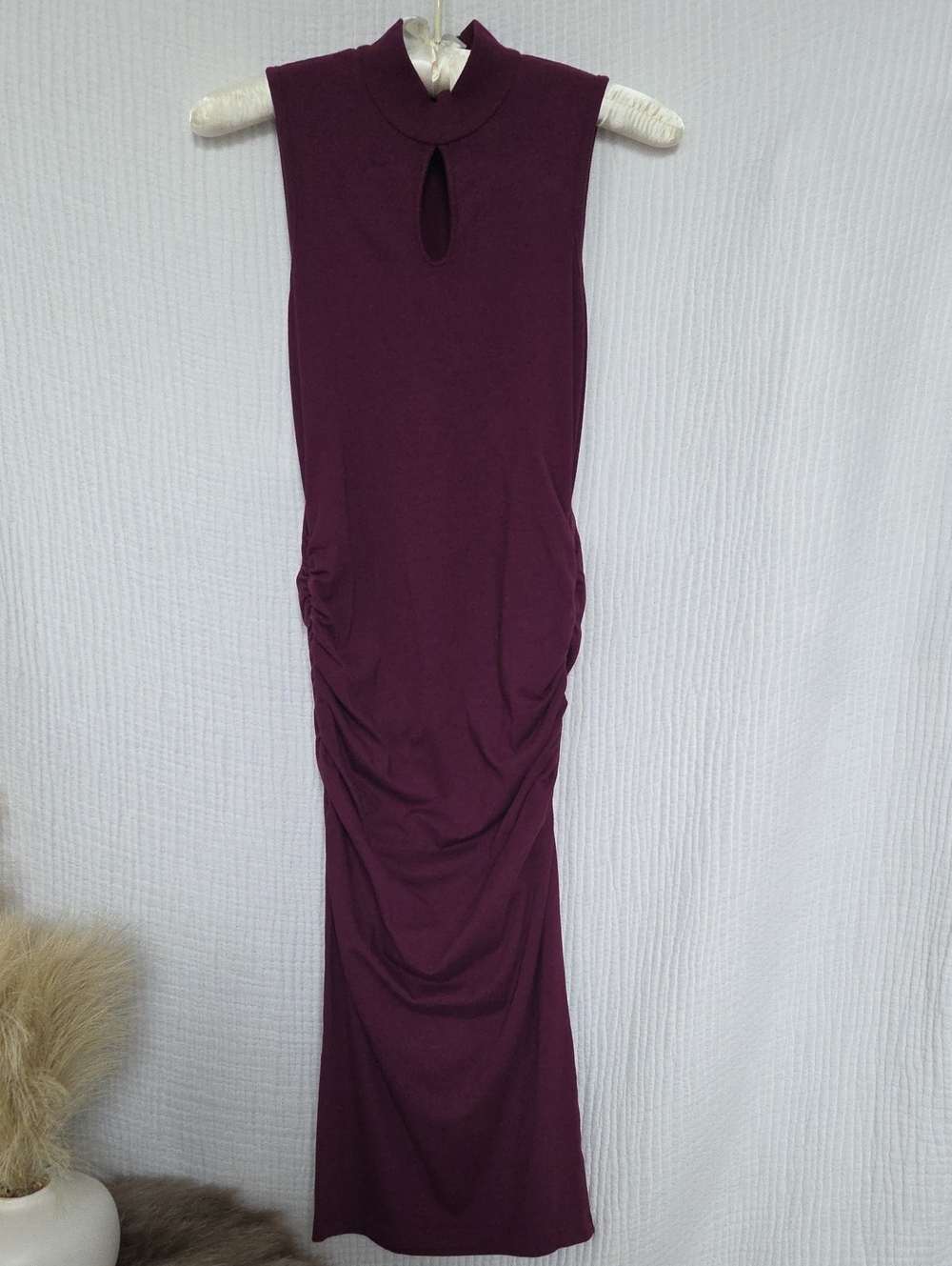 Michael Stars Sleeveless Ruched Maxi Dress - Plum